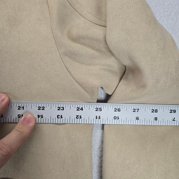 Zara Oversized Jacket Womens M Faux Suede Snap Front Tan/Beige Shacket - Picture 8 of 12